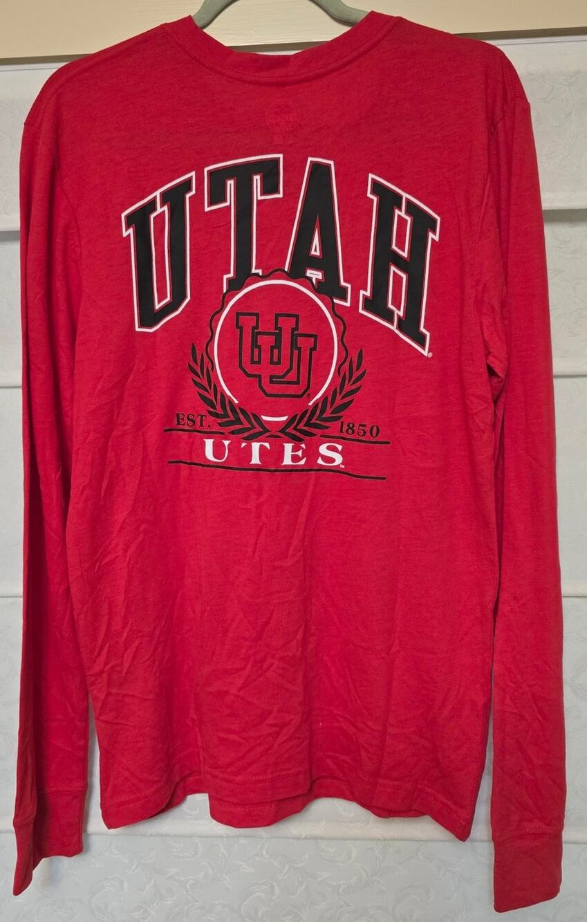 Utah Utes Rivalry Threads 91 Men's Small Red Long Sleeve NCAA T-Shirt NWT NEW